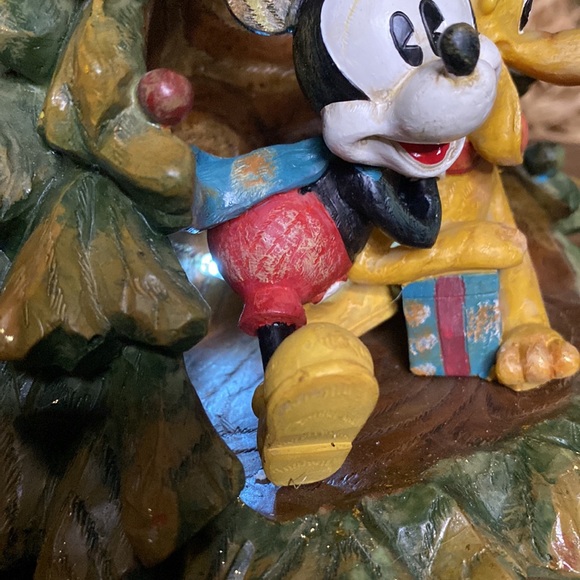 Disney Mickey Mouse and Pluto Lighted Woodland Christmas Tree Carved Wood Style - Picture 13 of 16